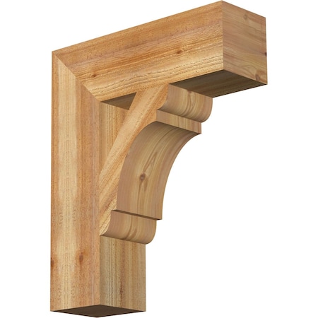 Ekena Millwork Olympic Block Rough Sawn Bracket, Western Red Cedar, 6"W x 20"D x 24"H BKT06X20X24OLY05RWR